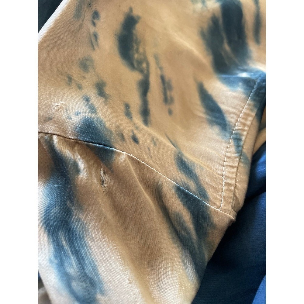 Young Fabulous and Broke Womens Susan Tie Dye Button Front Top Size‎ M Blue Tan - Picture 6 of 6